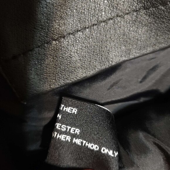 Junction West 100% leather jacket Men's large Black lined Winter fall Buttons - Picture 7 of 16